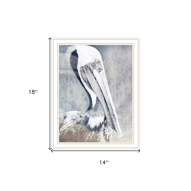 PELICAN, reproduction d'art encadrée blanche