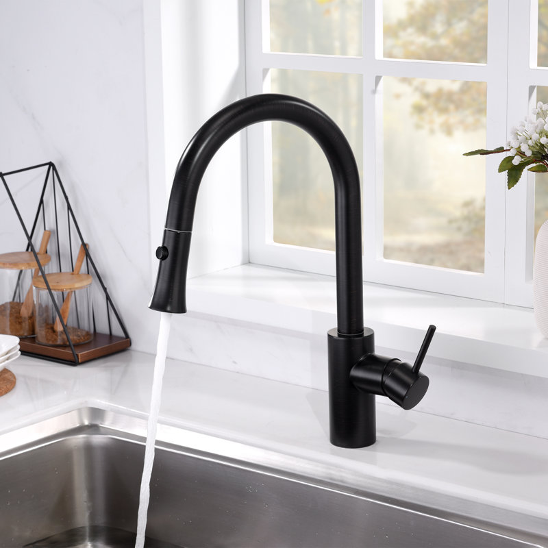 Pull Down Single Handle Kitchen Faucet, Oil Rubbed Bronze