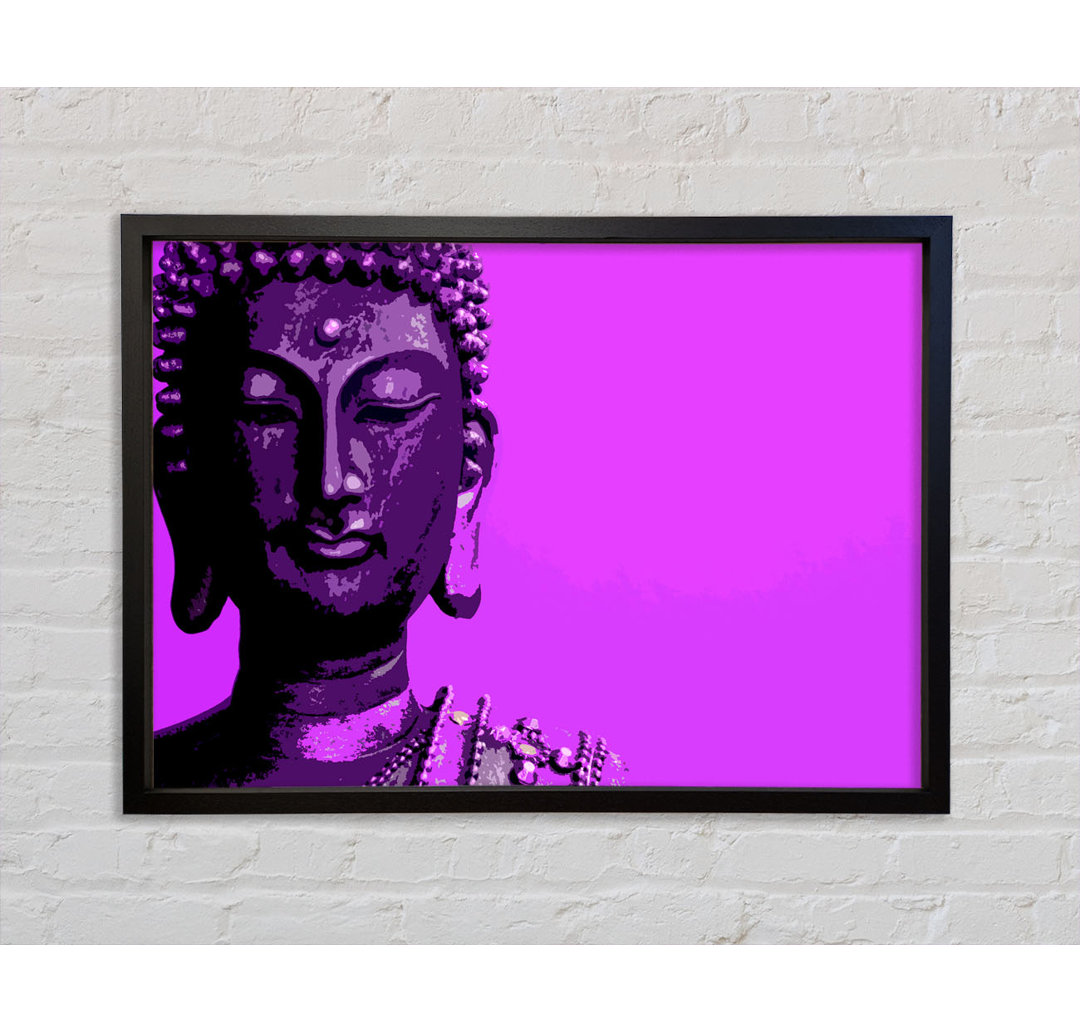 Buddha Popart Lila - Einzelner Bilderrahmen Kunstdrucke auf Leinwand