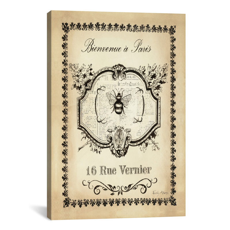 Reproduction d’art sur toile tendue « Paris Bees », H 18 po x l 12 po x P 1,5 po, Toile tendue, Pas de tapis