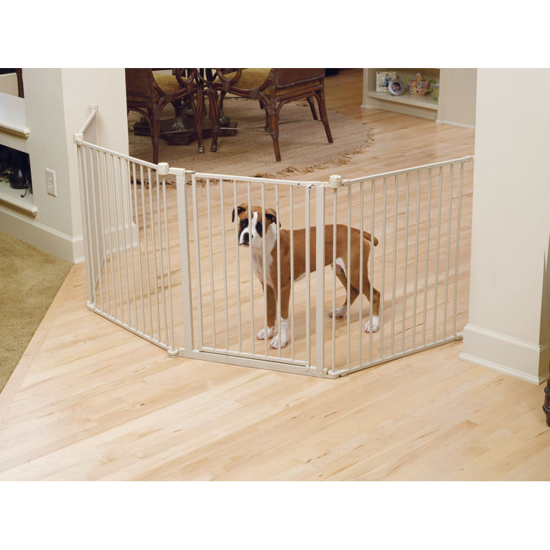White Metal Convertible Pet Yard with Door