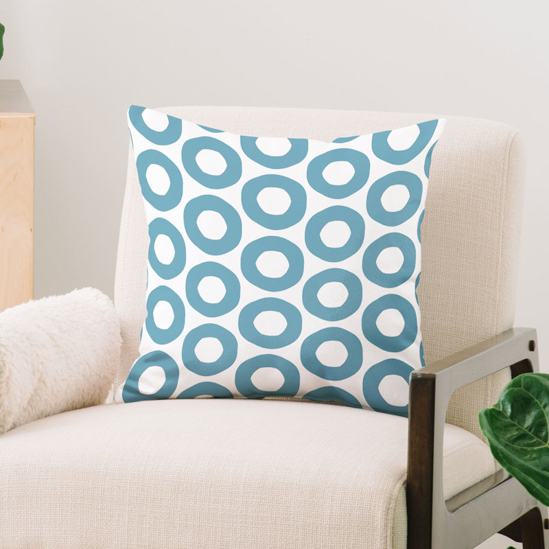 Sheila Wenzel-Ganny Minimalist Blue Grey Dots Throw Pillow, 16" x 16"