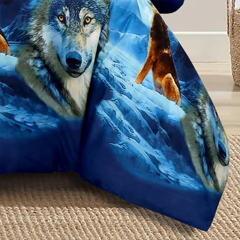 Luxury 3D Duvet Set With Pillow Case Printed Microfiber Bedding, Soft Breathable, Single