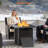 28” Outdoor Propane Fire Pit Table, 50,000 BTU Square Rattan Gas Fire Pit with Lid & Blue Crystal Stones, Steel Tabletop, Adjustable Flame, 4-in-1 FirePit Table for Patio, Backyard, Outdoor Gatherings-1305244452-1305244454