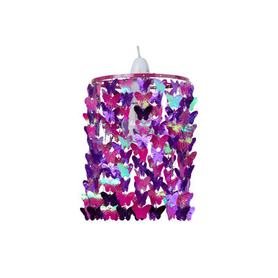 23 cm H Novelty Pendant Shade ( Clip On ) in Pink and Purple