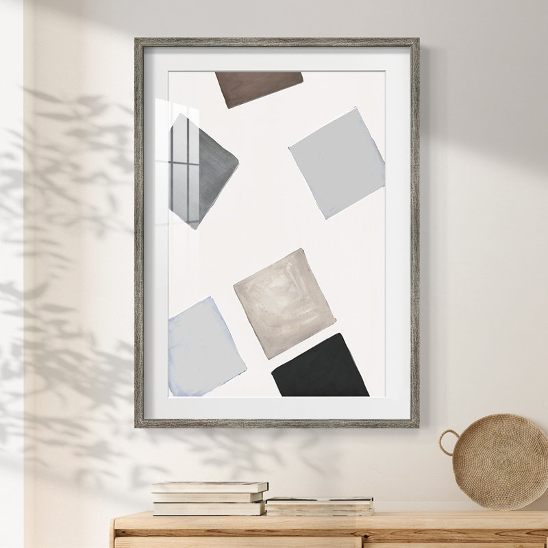 Block Encounter Revisit II - Impression encadrée, Vieilli, H 19,5 po x l 16,5 po