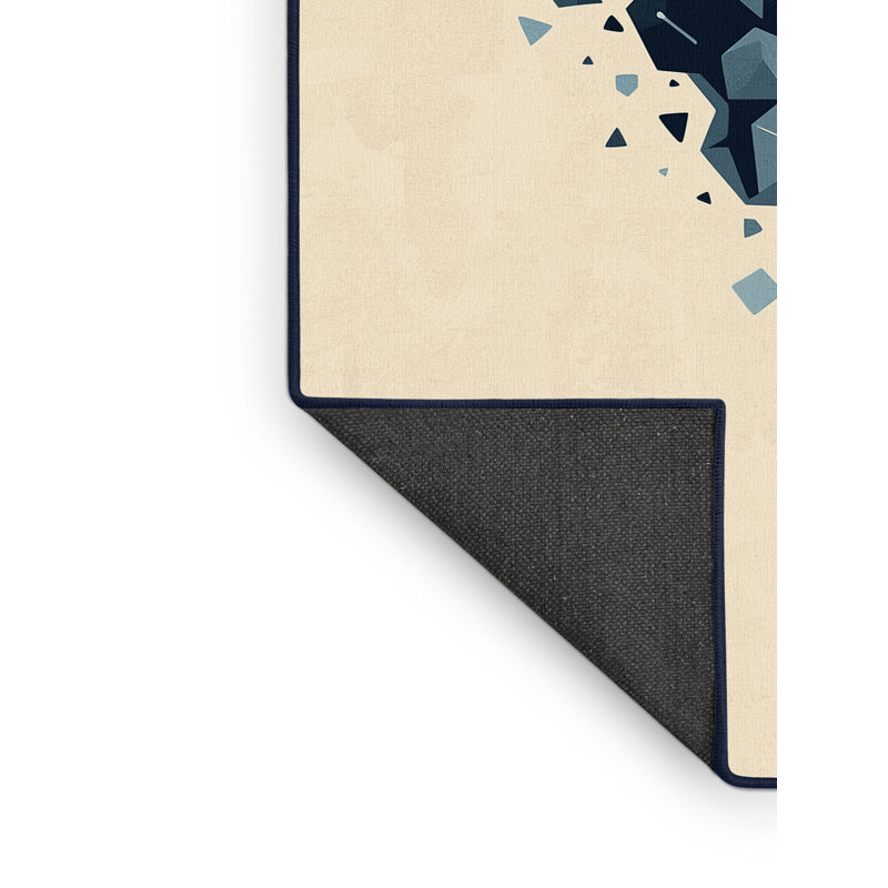 Tapis beige doux et moelleux à motif géométrique Comet Tail, 7 x 9