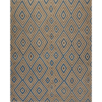 Geometric Area Rug in Brown/Blue