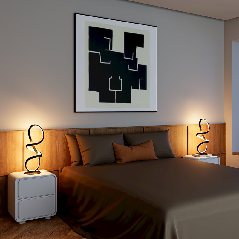 Brecklyn 16.7" H Metal LED Table Lamp, Black