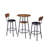 3 Pieces Round Bar Table And Chairs Set