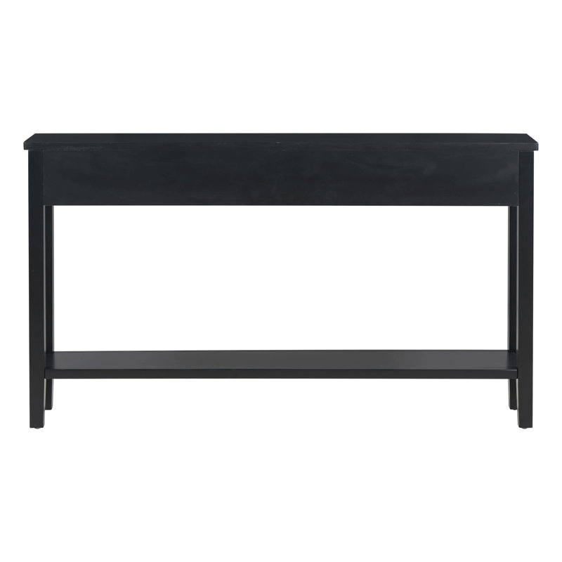 Console contemporaine de haute qualité avec 4 tiroirs spacieux et 1 tablette pratique pour les couloirs et le vestibule, Noir