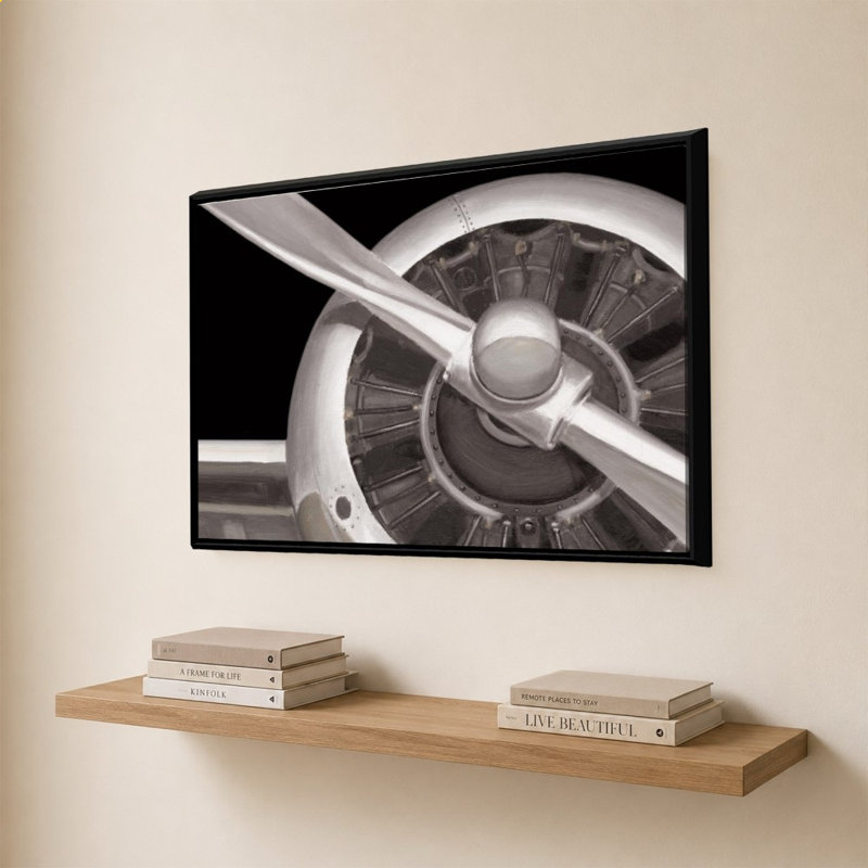 Voyage par Air III foncé par Marco Fabiano - impression sur toile, 28" H x 40" W, Black