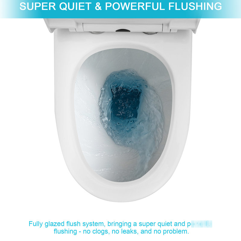 Toilette en céramique une pièce avec double chasse d'eau et traitement de surface hygiénique avec une longue durée de vie de l'eau