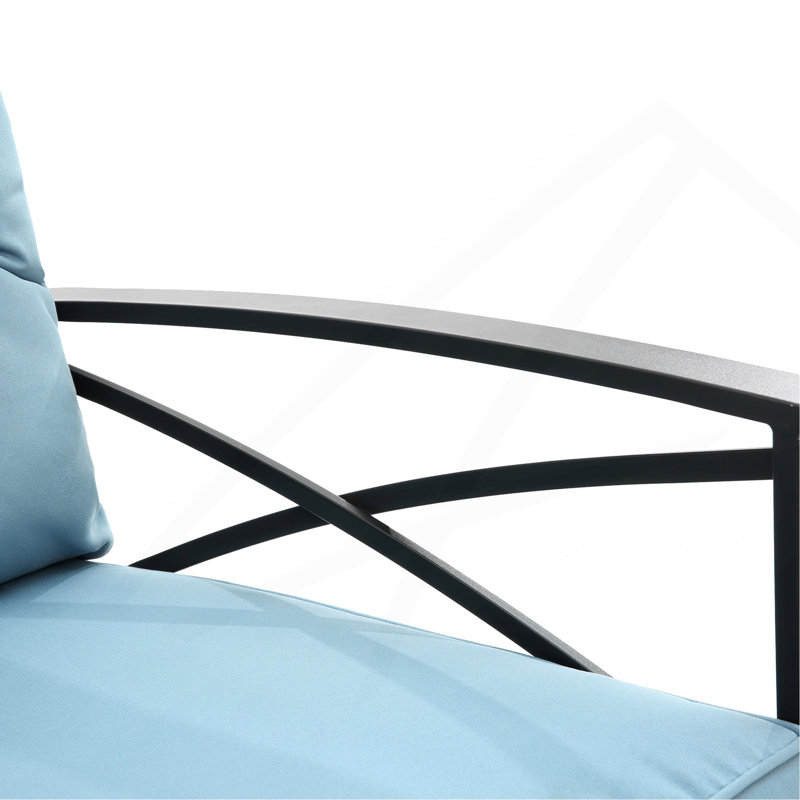Ensemble de chaises berçantes 3 pièces, Bleu