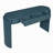 Navy Blue Fluted Entryway Table - 2 Drawer Oval Console for Living Room-613809654