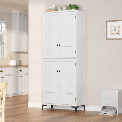 Armoire de rangement 71 po, armoire de salle de bain 5 niveaux avec 4 portes