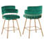 Ensemble de 2 tabourets de bar 26 po à hauteur de comptoir pivotant à 180 ° avec dossier et pieds en métal, tabourets de bar pour îlot de cuisine, café, pub-770445333