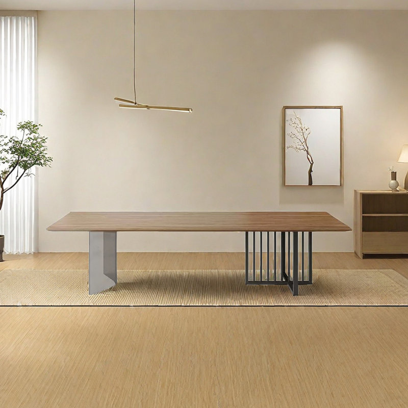 Iysla Ash Solid Wood Top Dining Table, 31.5" W x 78.74" L