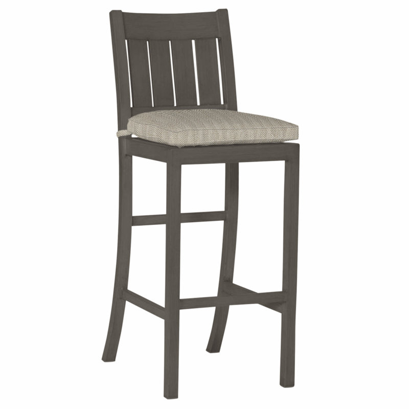 Tabouret de bar Club Wrought, Pas de soudure, Gris ardoise, Sable à chevrons