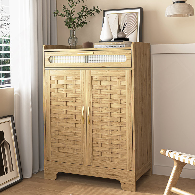 Armoire à café, buffet avec tiroir et tablette réglable, armoire de rangement avec porte de grange