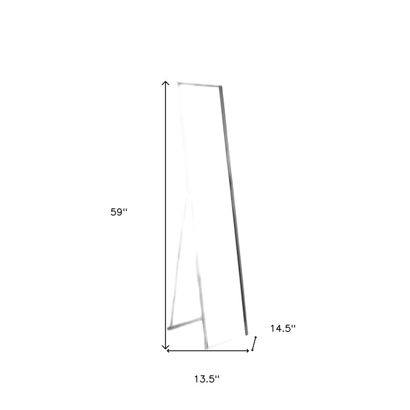 Miroir sur pied en métal argenté 59 "Rayville