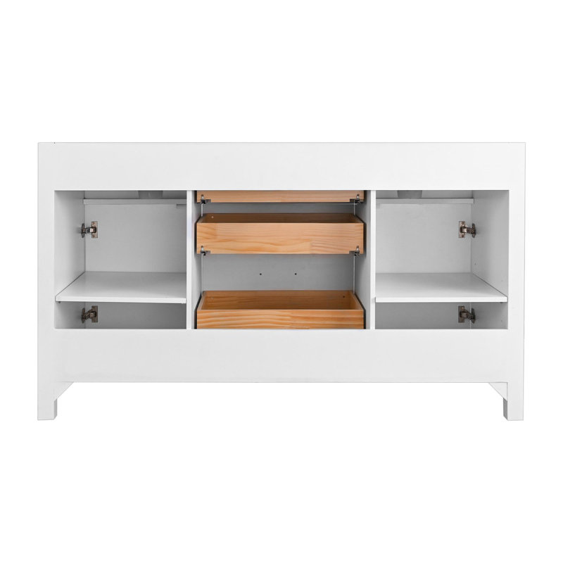 Meuble-lavabo autoportant avec 2 lavabos supérieurs, 60"