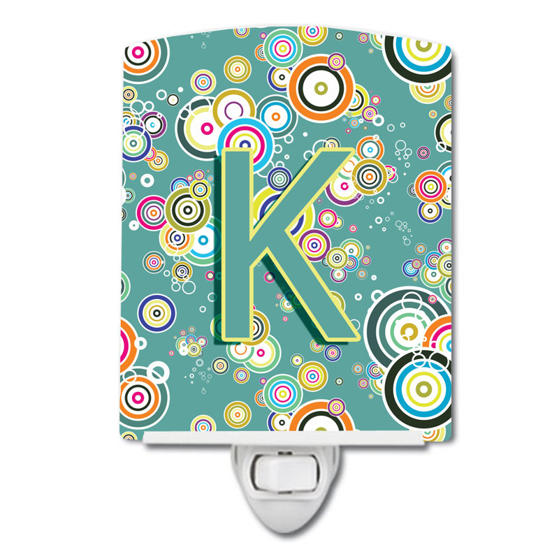 Circle Initial Alphabet Ceramic Night Light, K