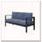 73 All-Weather Aluminum 3-Seat Patio Sofa with Blue Cushions-524604628-524604630