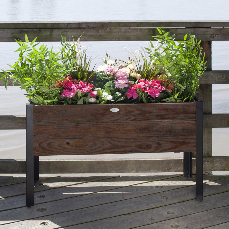 Wood Planter Box, Cocao Brown, 31.50" H x 12.60" W x 37" D