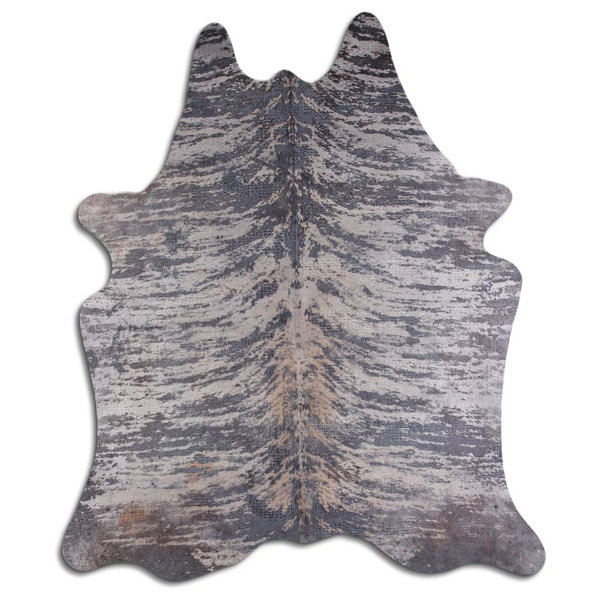 Foundry Select Tavish Handmade Cowhide Gray Rug | Wayfair