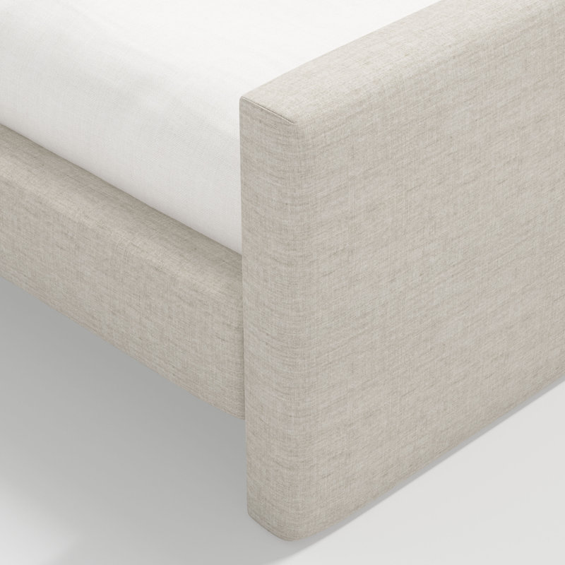 Upholstered Bed, Twin, Relaxed Zinc Linen