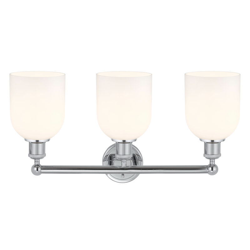 Allysson 3 - Light Dimmable Vanity Light, Glossy White, Polished Chrome
