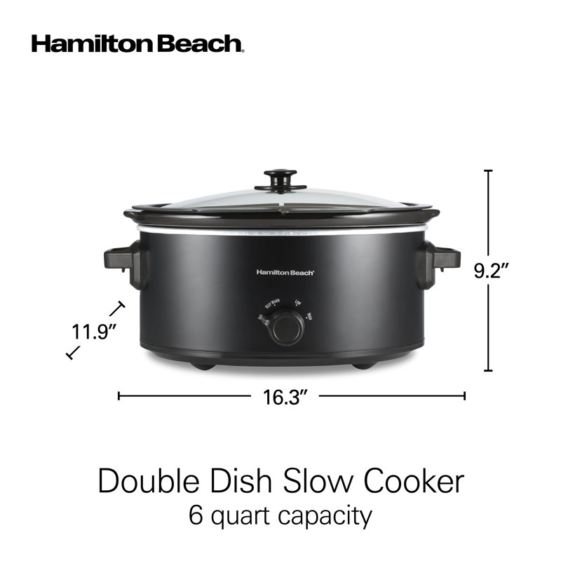 Hamilton Beach 6 Quart Double-Dish Slow Cooker