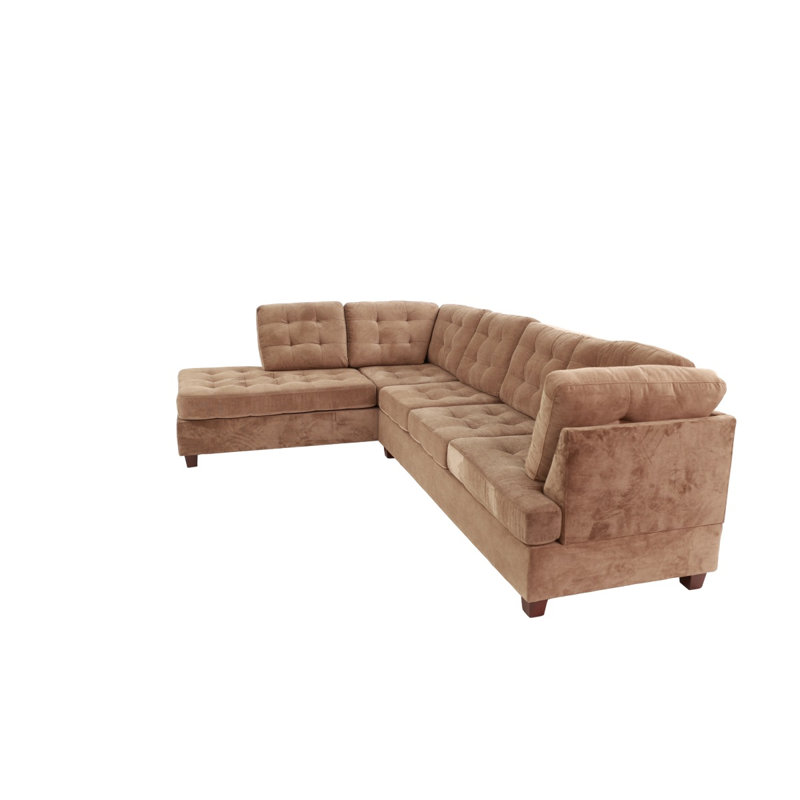 Salon modulaire en suède gaufré canapé modulaire de couleur truffe avec coussins contemporain capitonné (NO OTTOMAN)