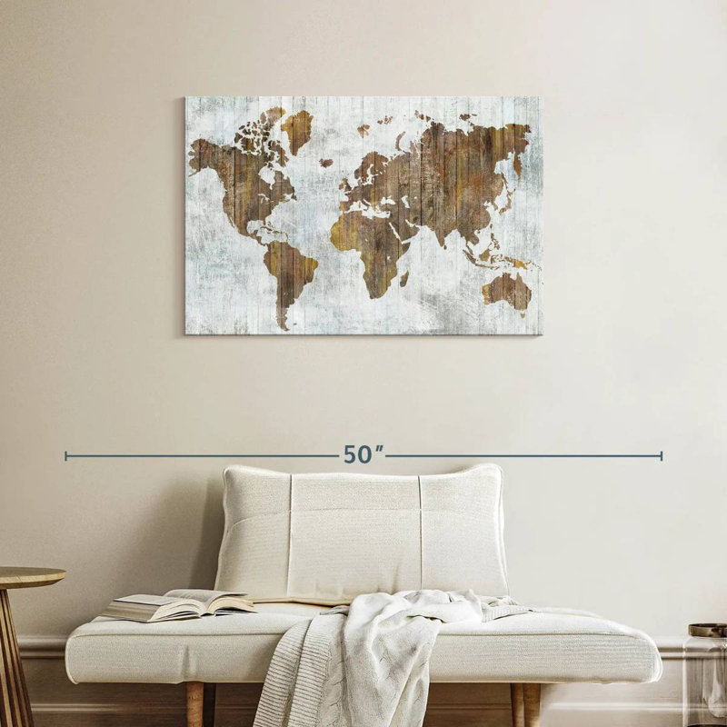 Aliaz Stained World Map II, 24" H x 36" W
