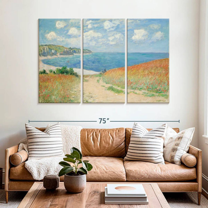 Sebbie Path In Wheat Fields At Pourville, 42" H x 65" W