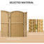 Room Divider 4 Panel, 5.6' Tall For Home. Natural Wood Theme With Hand-Woven Pattern. Versatile Partition. Made Frame & Polypropylene Webbing. Lightweight And Foldable. No Assembly Required Panel