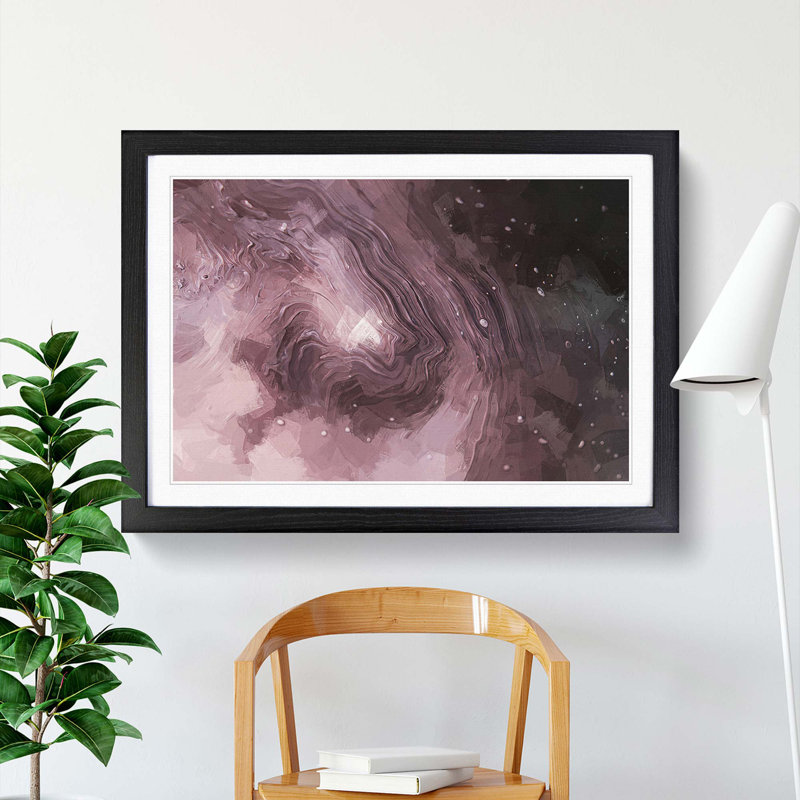 Swirling Passions in Abstract - Framed Print, 36cm H x 48cm W x 2cm D, Black Framed