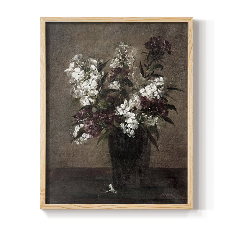 Vintage Floral Print XCIV Framed Print - Solid Wood