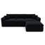 Canapé d'angle modulaire à compression, canapé en mousse noire, forme en L moderne pour la maison