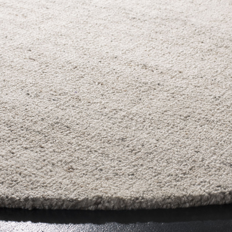 Mcentee Handmade Tufted Light Gray Area Rug, Square 6'
