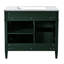 Meuble-lavabo avec miroir, 3 tiroirs et 2 portes à fermeture douce pour lavabo simple de rangement 4-567614416