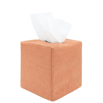 PILLOWPIA James Tissue Box Cover 100% Stonewashed Linen | Washable Soft Accent