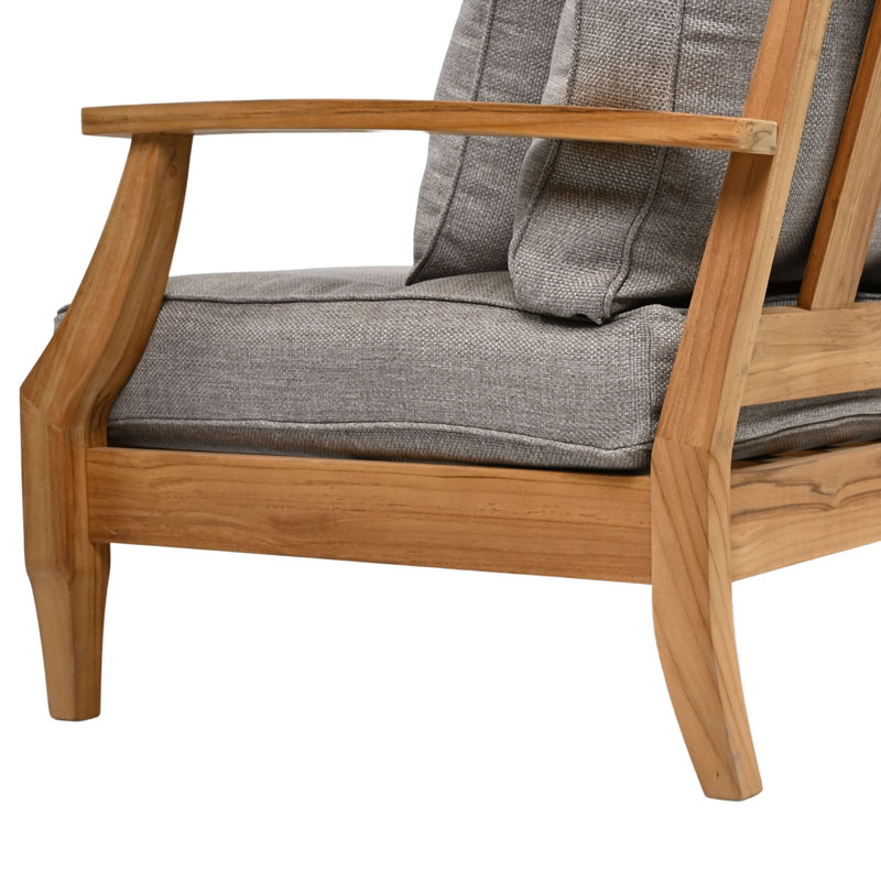 Matinque 4 Piece Teak Outdoor Conversation Sofa Set, Taupe
