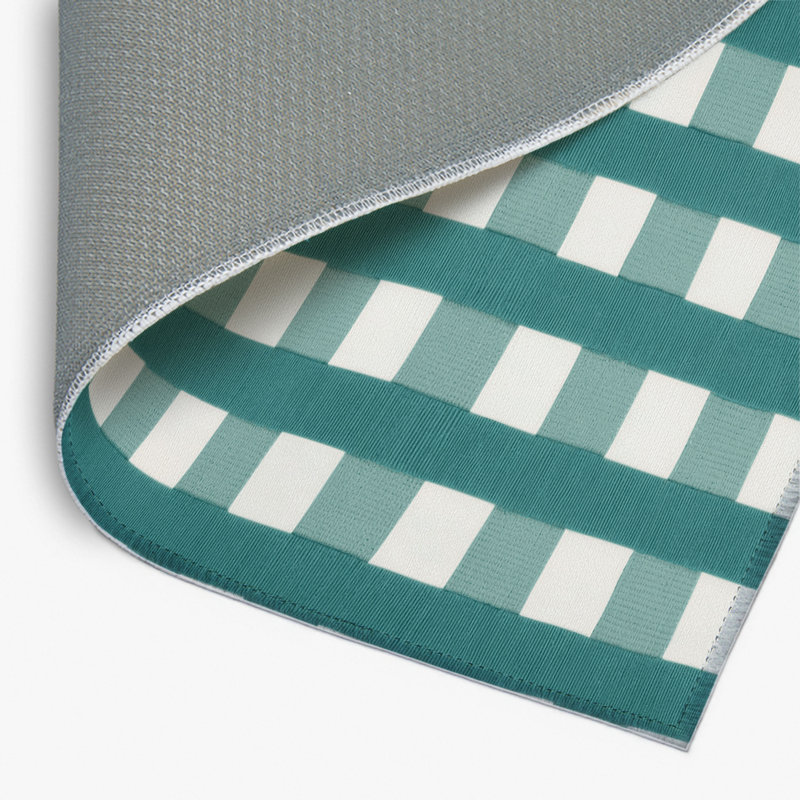 Tapis d'intérieur et d'extérieur à carreaux bleu, Rectangulaire 2 pi x 3 pi