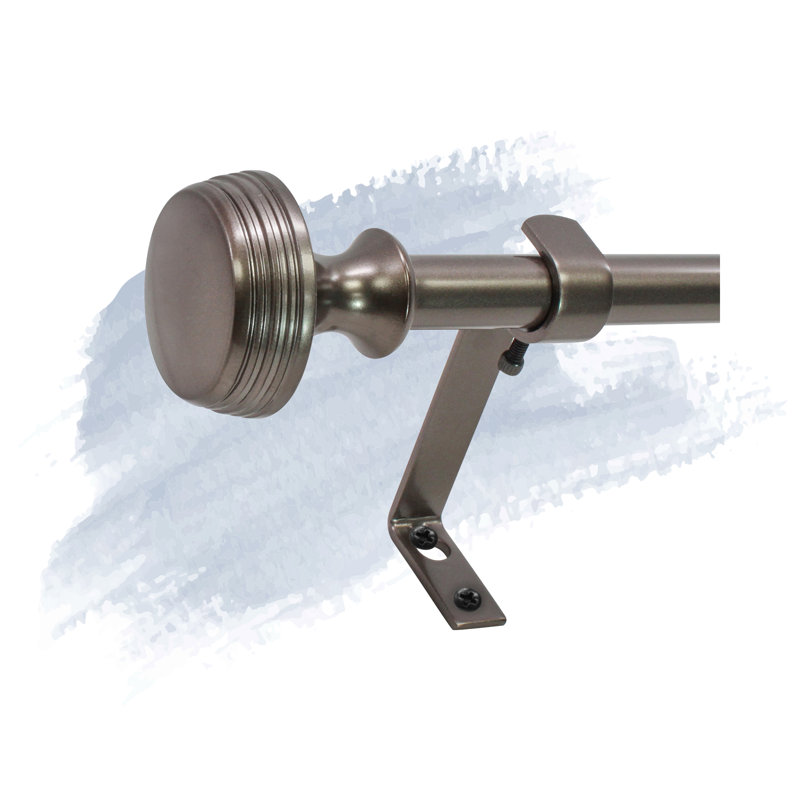 Tringle à rideaux simple réglable en métal Silvis, Hematite, 86 po - l 128 po 