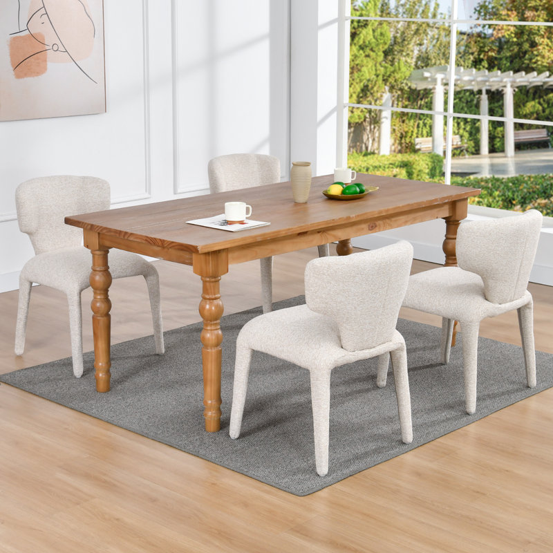 Chaise d'appoint moderne rembourrée en tissu, 4, Gruau
