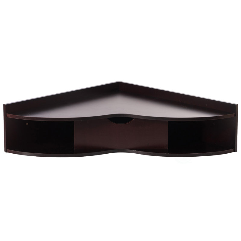 Corner Floating Desk, Brown