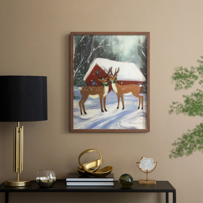 «Christmas Holiday Art CDLxxii», reproduction d'art encadrée - bois massif