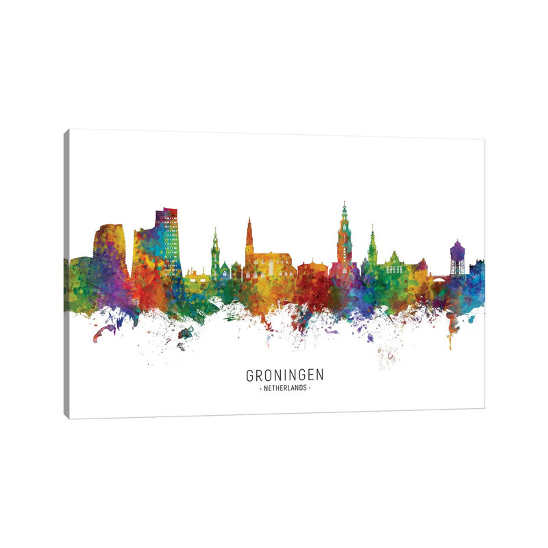 Groningen Netherlands Skyline by Michael Tompsett - Wrapped Canvas Print, 101.6 cm H x 66.04 cm W x 1.91 cm D